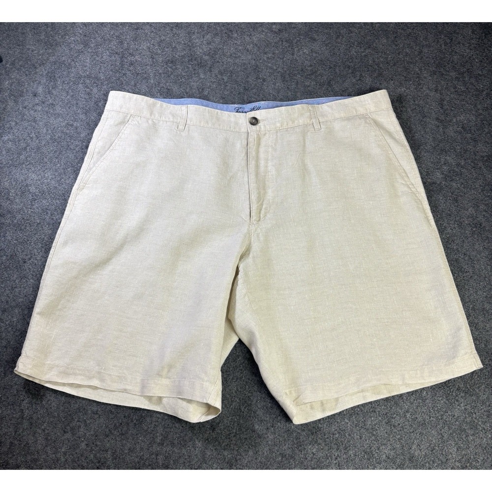 Men's Tasso Elba Island 100% Linen Shorts Beige Size 42 Casual Summer  A3